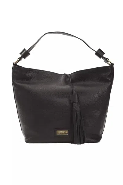Shop Pompei Donatella Elegant Leather Shoulder Bag In Timeless Women's In Black
