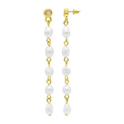 Shop Adornia 14k Gold Plated Freshwater Pearl Dangle Earrings