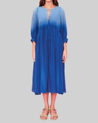 Shop Sundry Blouson Sleeve Midi Dress In Blue Ombre