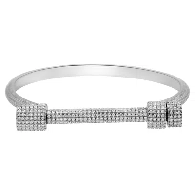 Shop Adornia Silver Plated Crystal Screw Cuff Bracelet