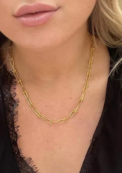 Moon Ryder Cuban Bead Stainless Steel Necklace In Gold In Gold