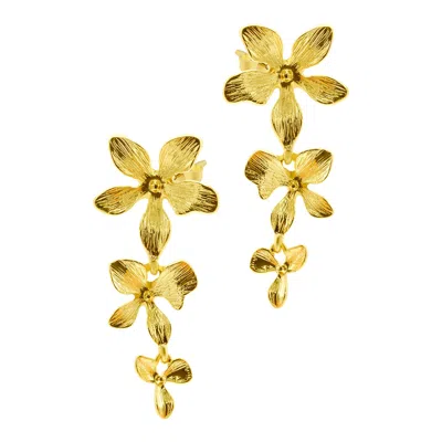 Shop Adornia 14k Gold Plated 3-petal Drop Earrings