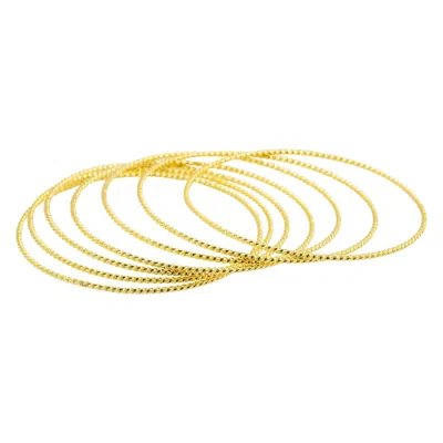 Adornia 14k Gold-plated 7-piece Skinny Bangle Set In Gold