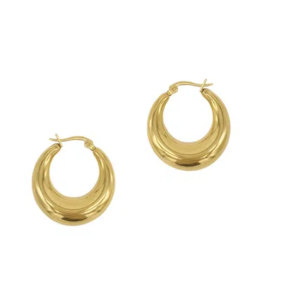 Shop Adornia 14k Gold Plated Domed Hoop Earrings In Yellow