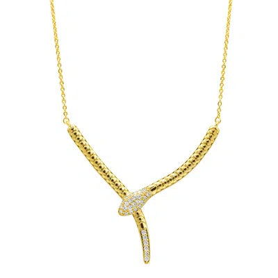Adornia Crystal Snake Pendant Necklace In Gold