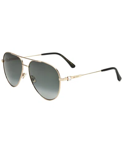 Shop Jimmy Choo Women's Olly/s 60mm Sunglasses In Gold
