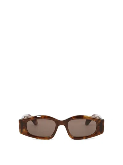 Shop Alaïa Sunglasses With Geometric Shape In Brown