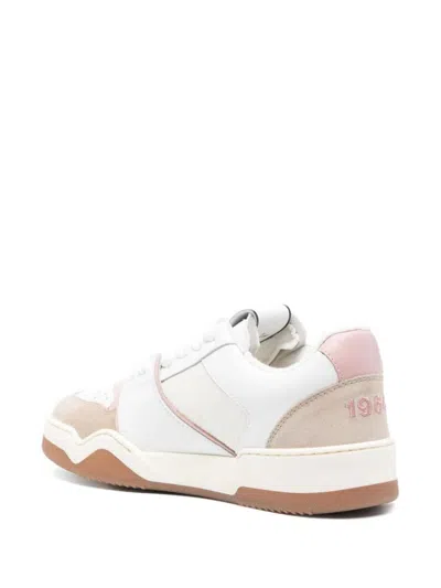 Dsquared2 Textured Leather And Polyamide Sneakers In White