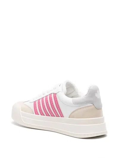 Dsquared2 New Jersey Leather Sneakers In White