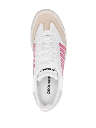 Dsquared2 New Jersey Leather Sneakers In White