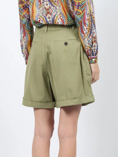 Shop Etro Buttoned Cotton Bermuda Shorts