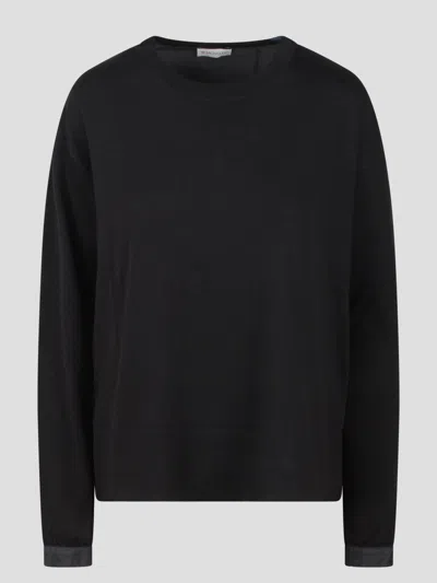 Shop Moncler Cotton Nylon Sweater