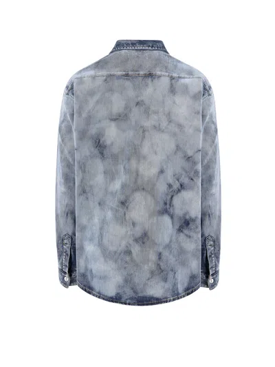 Shop Laneus Denim Shirt With Washed-out Effect