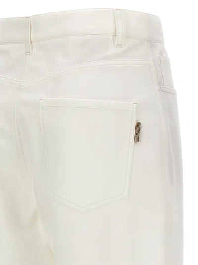 Shop Brunello Cucinelli Jersey Pants White