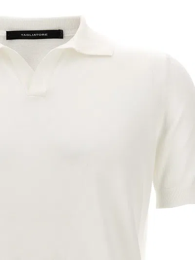 Shop Tagliatore Knit  Shirt Polo White