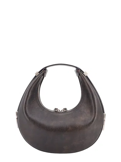 Shop Osoi Leather Shoulder Bag With Used Effect