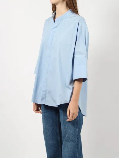 Shop Ami Alexandre Mattiussi Mao Collar Oversize Shirt