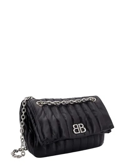Shop Balenciaga Matelassé Leather Shoulder Bag With Monaco Bb Logo