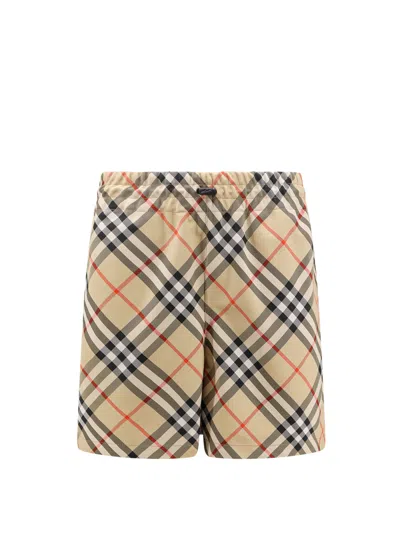 Shop Burberry Nylon Bermuda Shorts With  Check Motif