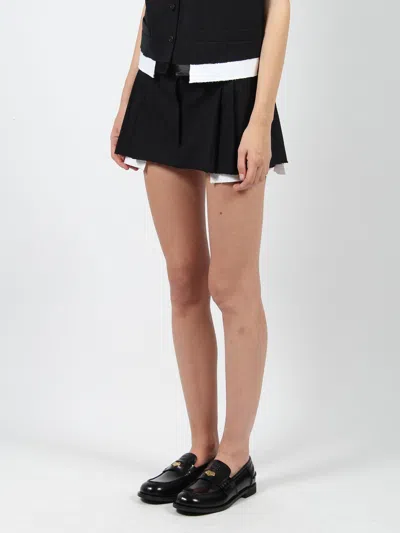 Shop Miu Miu Pleated Pinstripe Miniskirt