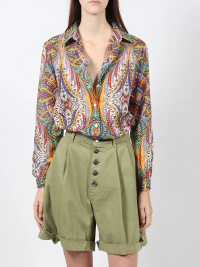 Shop Etro Printed Cotton Shirt