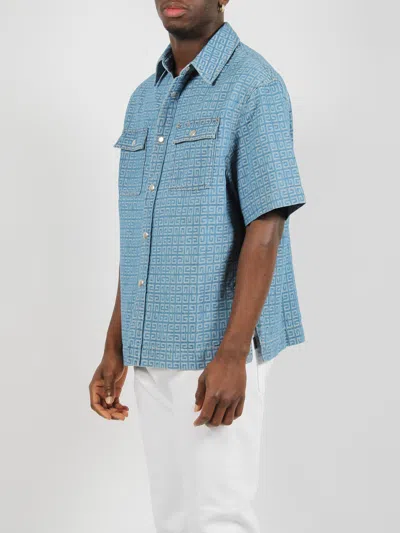 Shop Givenchy Short Sleeve 4g Denim Shirt
