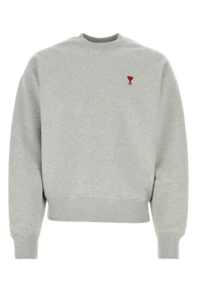Shop Ami Alexandre Mattiussi Ami Unisex Light Grey Cotton Sweatshirt In Gray