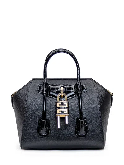Shop Givenchy Antigona Lock Mini Bag In Black