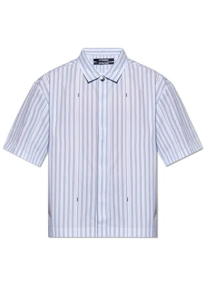 Shop Jacquemus Striped Shirt In Blue
