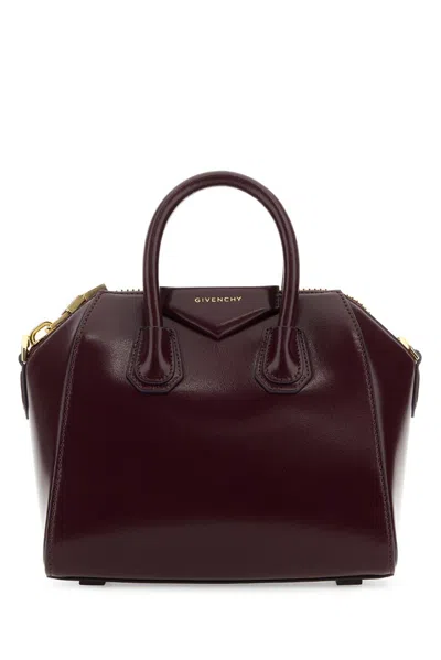 Shop Givenchy Antigona Mini Top Handle Bag In Bordeaux