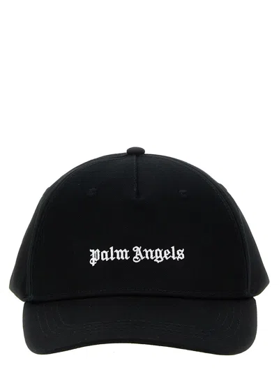 Shop Palm Angels Logo Embroidered Baseball Cap In Black Off