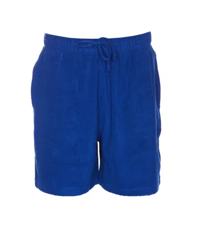 Shop Burberry Ekd-print Drawstring Shorts In Blu