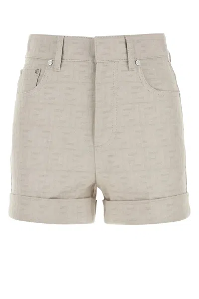 Shop Fendi Sand Denim Shorts In Default Title