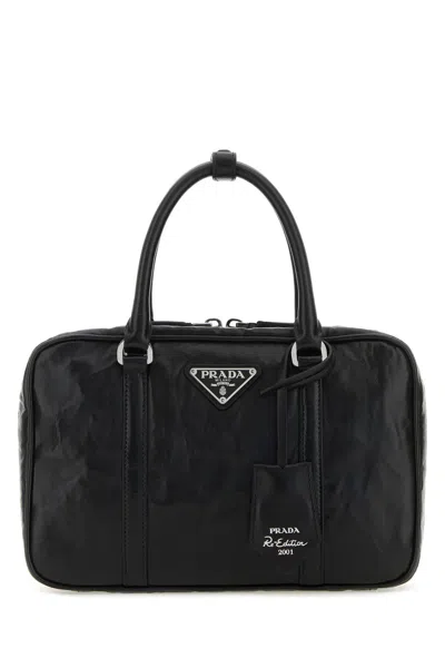 Shop Prada Black Nappa Leather Handbag In Default Title