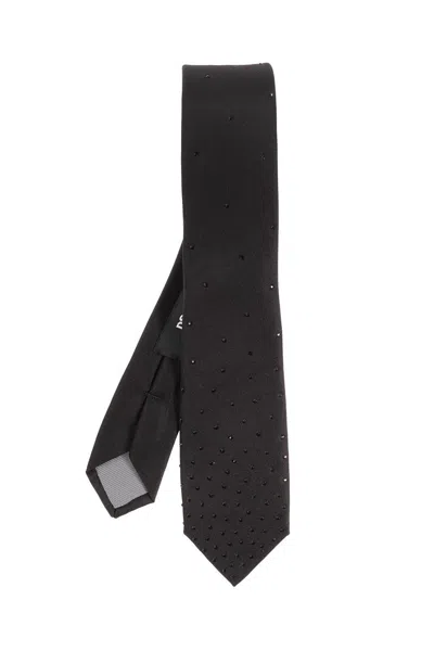 Shop Dsquared2 Rhinestone-embellished Tie In Nero+strass Mix