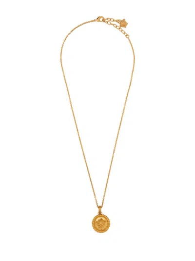 Shop Versace Jellyfish Necklace In Oro