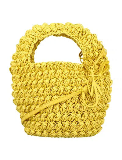 Shop Jw Anderson J.w. Anderson Popcorn Basket Bag In Yellow