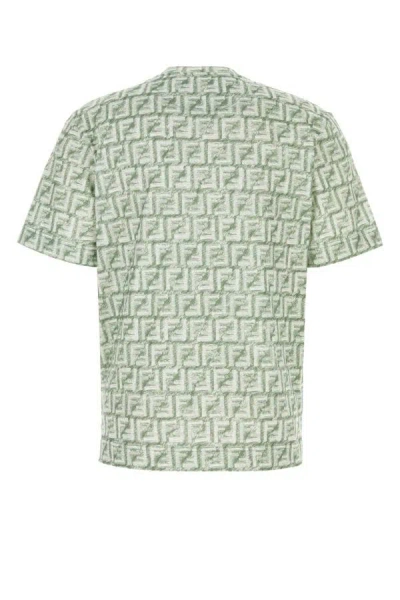Shop Fendi Man Printed Cotton T-shirt In Multicolor