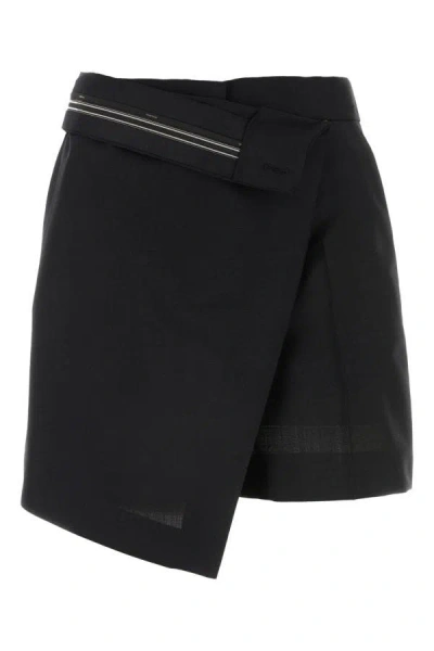 Shop Fendi Woman Black Mohair Blend Shorts