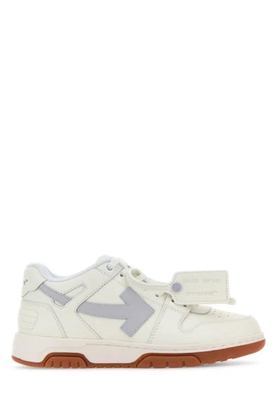 Shop Off-white Off White Woman Two-tone Leather Out Of Office Sneakers