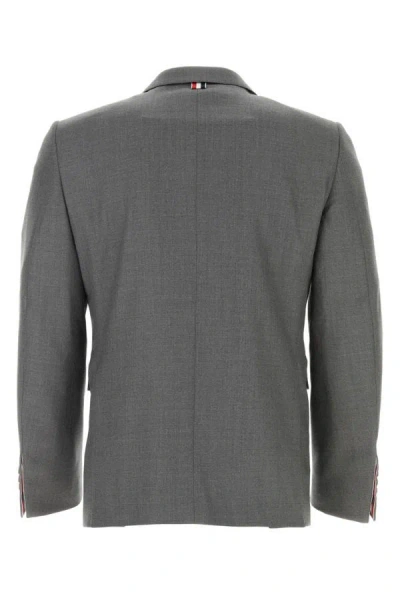 Shop Thom Browne Man Grey Twill Blazer In Gray
