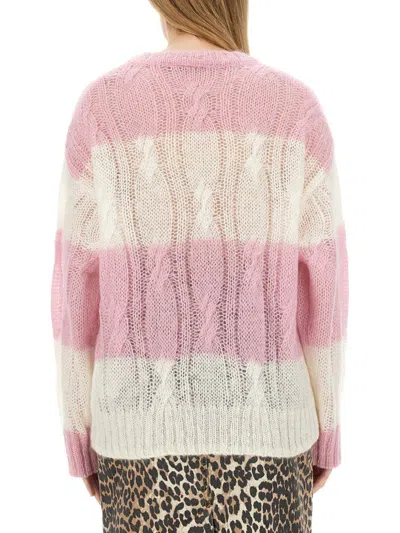 Shop Ganni Cable-knit In Pink