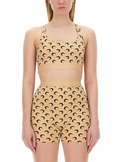 Shop Marine Serre All Over Moon Print Top In Nude