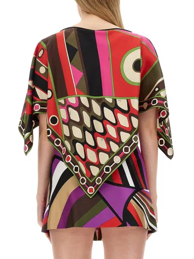 Shop Pucci Kaftan With Print In Multicolour