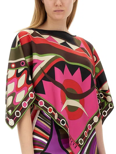 Shop Pucci Kaftan With Print In Multicolour