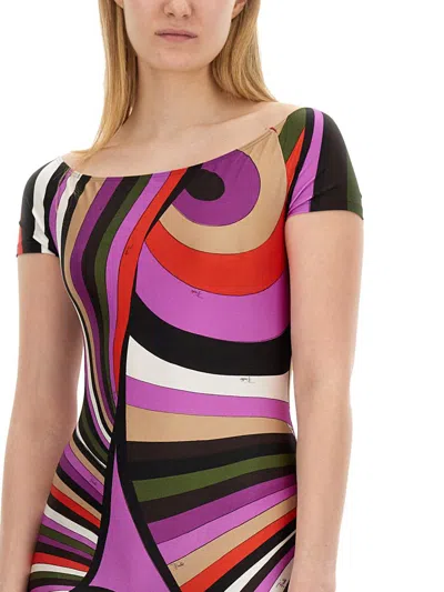 Shop Pucci Jumpsuit With Print In Multicolour