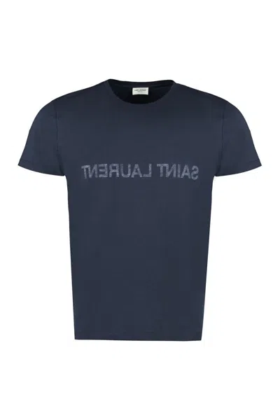 Shop Saint Laurent T-shirts & Tops In Marinenatr