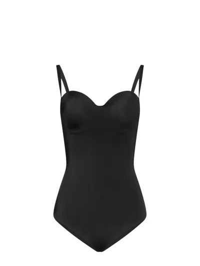 Shop Wolford Built-in Bandeau Bra And Sewn-in Cups In Black