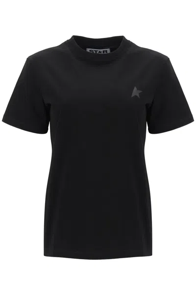 Shop Golden Goose Regular T-shirt With Star Logo In Black (black)