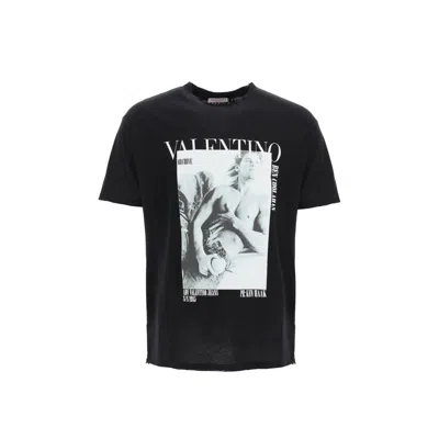Shop Valentino Archive Print T-shirt In Black